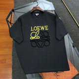 LOEWE T-shirt Chest Gradient Embroidery logo Round neck short-sleeve pure cotton T T-shirt ins Unisex Simple Summer New Casual Base Shirt T-Shirt