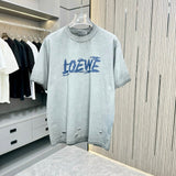 LOEWE T-shirt Dot Printing and Special Color Mixing Techniques logo round Neck Short Sleeve25ss New Pure Cotton Unisex Style T T-shirt OS Loose Fit Base Shirt Half Sleeve T-Shirt Top Half Sleeve