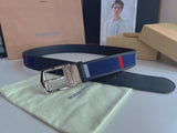 Burberry Belt Top version 【Original Custom】Original New Men's Leather Belt Width3.5cm Double-Sided Imported First Layer Calfskin Full Grain Leather Genuine Goods Quality Original Letter Rotating Buckle Counter Full Set Gift Box Packaging B Home Belt Montb
