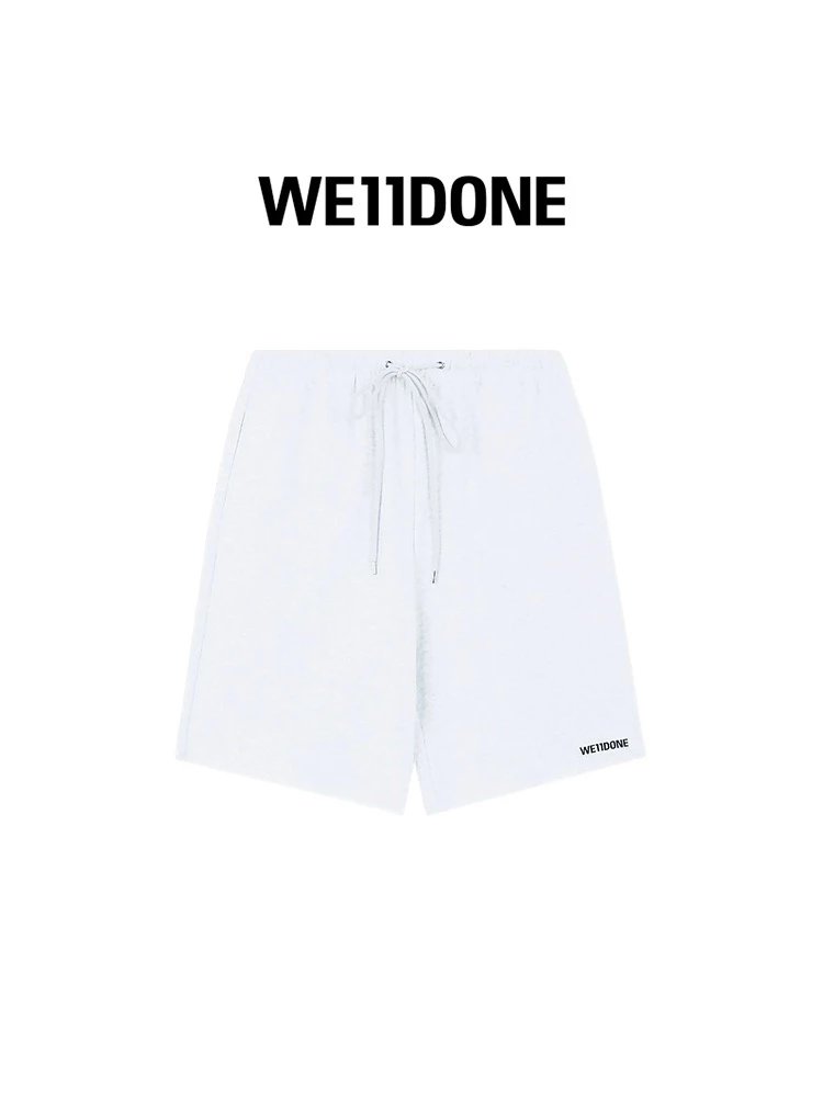 We11done Shorts Top Version Neutral Classic for Men and Women LOGO Printed Stretch Belt Basic Shorts