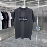 Balenciaga T-shirt Chest Print logo round Neck Short Sleeve25ss New pure cotton T Unisex T-Shirt OS Loose Fit Base Shirt Top Half Sleeve T-Shirt