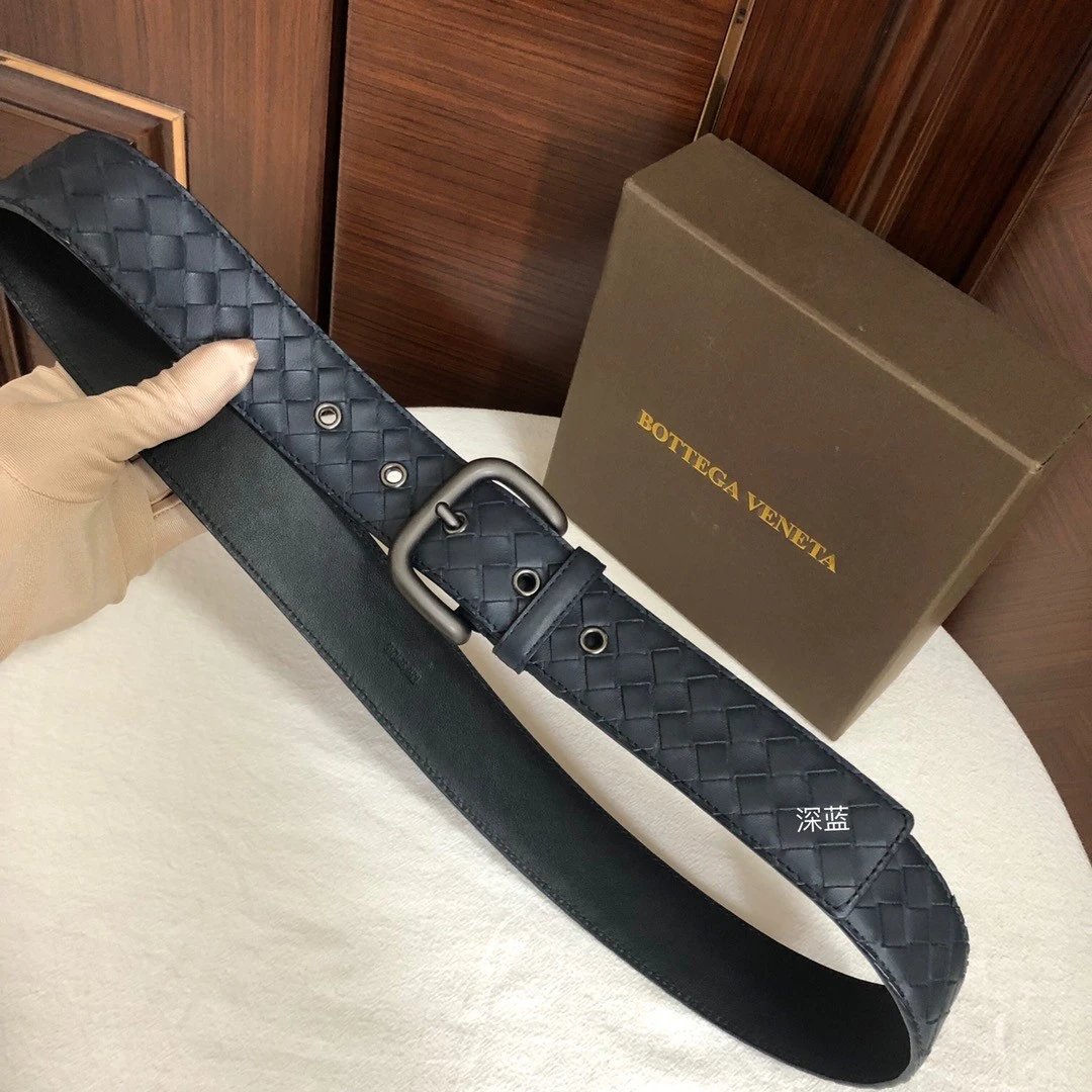 Bottega Veneta Belt 【First Layer Cowhide】Counter Version Free Packaging New Belt Men's First Layer Cowhide Hand-Woven Calfskin Belt Fashion All-Matching3.8cm Pant Belt Men and Women Business Casual Belt Belt Men's Leather Belt Bottega Belt