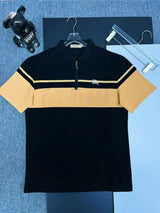 Burberry T-shirt Chest Stripe Embroidery logoPOLO Short Sleeve Turn-down Collar Shirt Unisex Summer Loose Fit T Business Commuter Short Sleeve Shirt Plus Size