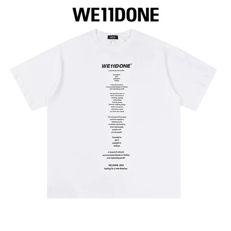 We11done T-shirt Top Spring and Summer New Large Letter Bullet Screen LOGO Simple Short Sleeve T T-shirt Loose Fashion Brand
