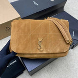 YSL Women's Bag Top version 【Super Original】Sunkeen Autumn and Winter New JAMIE Bag4.3Large Tote Bag Sheepskin Patent Leather Large Capacity Shopping Bag Backpack Men's and Women's Bags Extra Large Size Hobo Bag Small Size Jamie Messenger Bag Leisure Bag