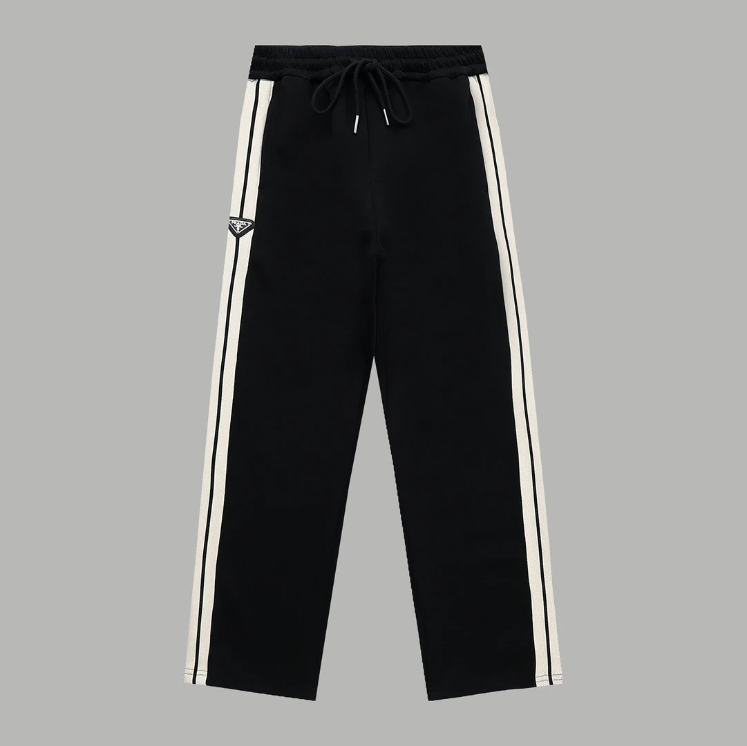 PRADA Sweatpants Triangle Logo Webbing Straight Sweatpants Sports Pants Autumn Unisex Long Pants Drawstring Winter Loose Plus Size Casual Pants High Waist