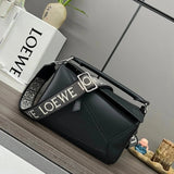 LOEWE Women's Bag Top version 【Original Leather】New Single Color Glaze Puzzle Geometric Bag Ceramic Hardware Wide Shoulder Strap Small Size24cm Luojia Men's and Women's Bags Shoulder Bag Messenger Bag Handbag Embroidery Letter Wide Shoulder Straps Geometr