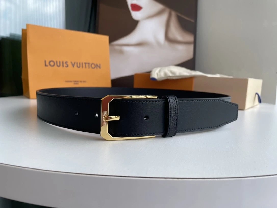 Louis Vuitton LV Belt Top version 【Counter Quality】The Most New Belt3.5cm Men's Belt Metal Buckle Men's Leather Belt with Classic Chessboard Plaid Belt with Genuine Goods Packaging in and out of the Counter No Problem Versatile Casual Fashion Formal Wear
