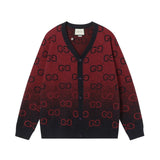 Gucci Sweater logo Knitted Cardigan v Sweater Collar Unisex Outerwear Long Sleeve Soft Lazy Style OS Loose Fit Thickened Jacket for Versatile Casual Wear
