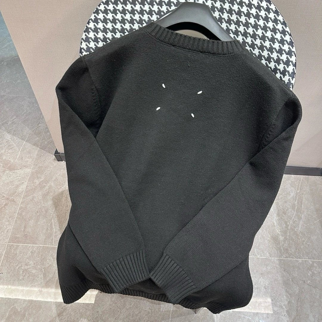 Maison Margiela Sweater Round Neck Sweater Knit Long Sleeve Pullover Thickened Lazy Style OS Loose Fit Jacket Unisex Same Style Inner Versatile Casual Top