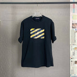 Louis Vuitton LV T-shirt Chest Stripe Letter Embroidery Patch logo round Neck Short Sleeve25ss New Pure Cotton Unisex Style T Casual T-Shirt Base Layer Shirt OS Loose Fit Half Sleeve Top Plus Size