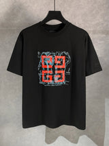 Givenchy T-shirt Chest Letter Print Pattern Embroidery logo round Neck Short Sleeve25ss New Pure Cotton Unisex Style T Casual T-Shirt Base Layer Shirt OS Loose Fit Half Sleeve Top Plus Size