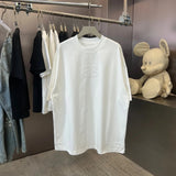 Balenciaga T-shirt Double-breasted B Rhinestone Embellishments logo round Neck Short Sleeve25ss New pure cotton T Unisex T-Shirt OS Drop Shoulder Loose Fit Base Shirt Top T-Shirt Short Sleeve