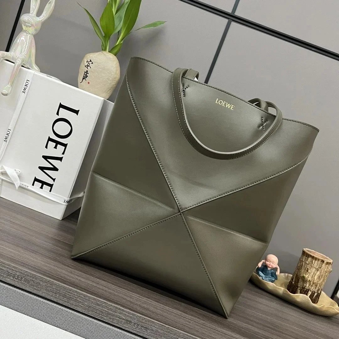 LOEWE Women's Bag Top version 【Kowloon Leather Premium Edition】23New PuzzleFold Handbag Folding Underarm Bag Tote Bag Shopping Bag Handbag Men's and Women's Bags mini Small Tote Bag Oversized Shopping Bag Big Tote tote Bag