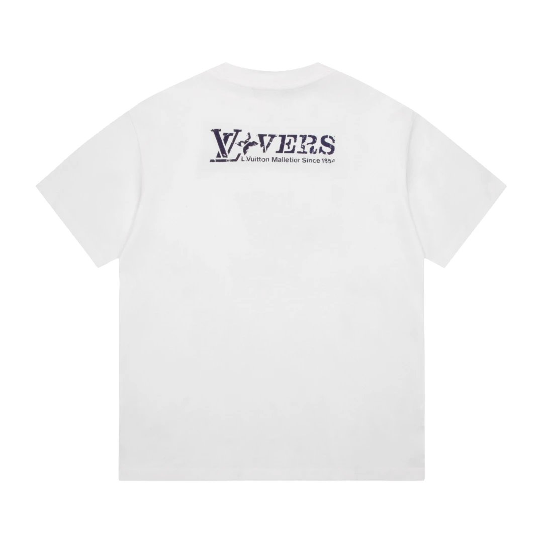 Louis Vuitton LV T-shirt Dusk Rooftop Rhinestone Embroidery logo round Neck Short Sleeve25ss New pure cotton T Unisex T-Shirt OS Loose Fit Base Shirt Top Half Sleeve T-Shirt