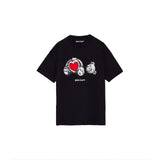 Palm Angels T-shirt Top Version Couple's Black Cotton Broken Bear Printed Loose T T-shirt Short Sleeve