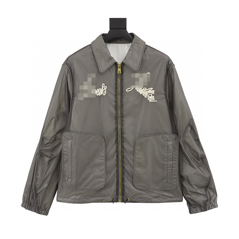 Louis Vuitton LV Jackets Early Autumn New Embroidery Lines Nylon Jacket Outwear Same Style for Men and Women