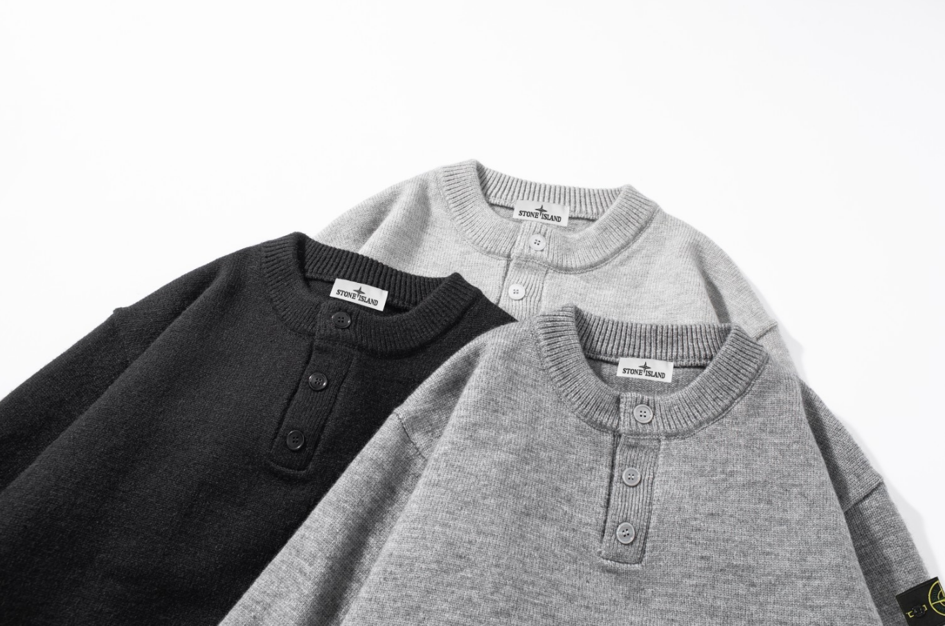 Stone Island Sweater Classic Badge Button Knitted Sweater-CY