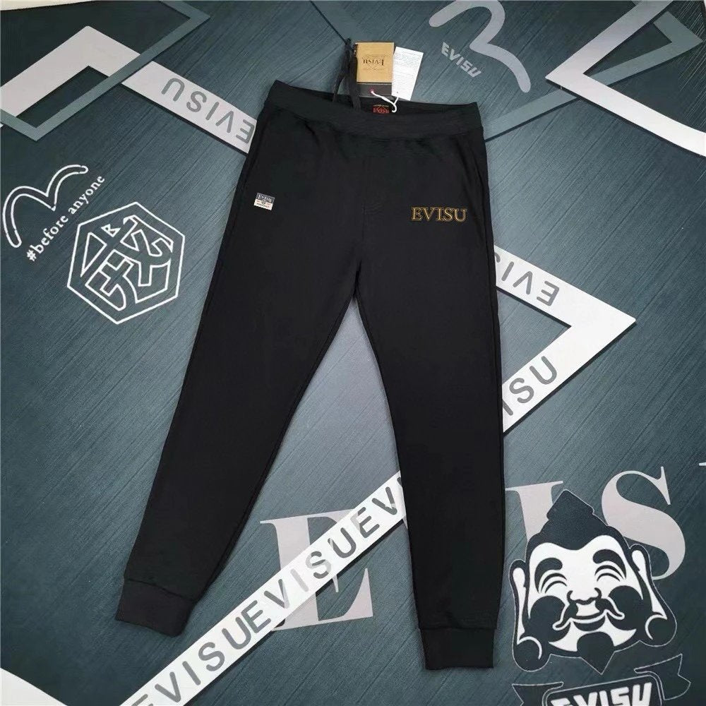 Evisu Sweatpants Top Version Sweatpants for Men and Women2024New Street Smart Trousers Fashion Brand Leisure Tappered Sports Pants