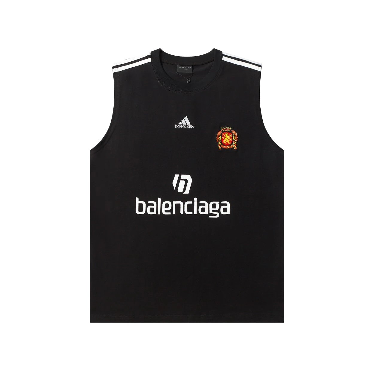Balenciaga T-shirt Chest Crown Wheat Letter Embroidery logo Sleeveless Short Sleeve Sleeveless Vest25ss New pure cotton T T-shirt OS Loose Style Men's and Women's Same Bottoming Shirt Top Half-Sleeve T-shirt