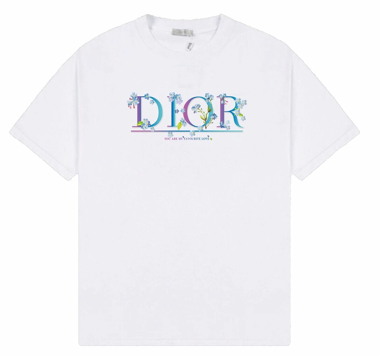 Dior T-shirt Colorful Letter Print on the Chest logo round Neck Short Sleeve25ss New Pure Cotton Unisex Style T Casual T-Shirt Base Layer Shirt OS Loose Fit Half Sleeve Top Plus Size