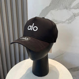 Alo Yoga Hat Letter Printing logo Baseball Cap Sun Protection Visor Cap Large Head Circumference Versatile Sports Hat Slimming Face Curved Brim Unisex Couple Style