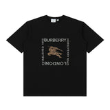Burberry T-shirt Square logo Letter Printing logo round Neck Short Sleeve25ss New Pure Cotton Unisex Style T Casual T-Shirt Base Layer Shirt OS Loose Fit Half Sleeve Top Plus Size