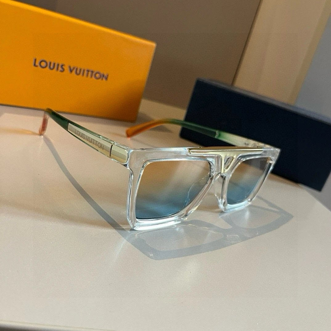 Louis Vuitton LV Sunglasses Color-Block Temple Sunglasses Slimming Non-Prescription Unisex Couple Style Driving Beach Fishing UV Protection25ss New Sports Casual Versatile