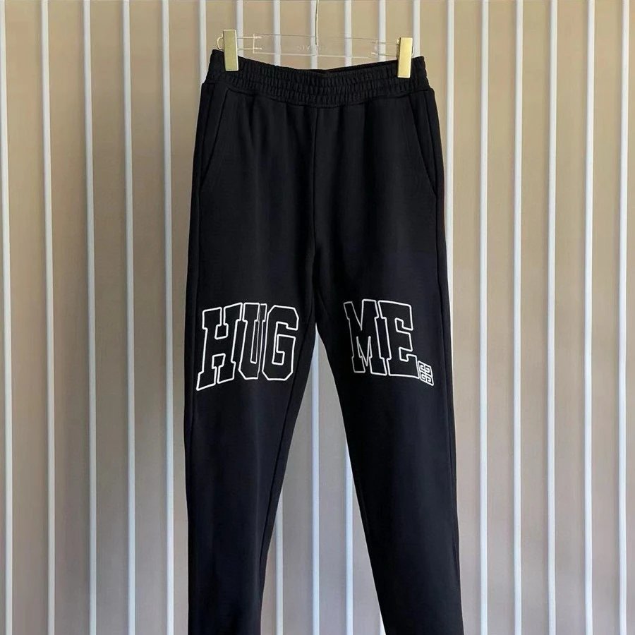 Givenchy Sweatpants Top Version Counter Same Style Pure Cotton Spring and Autumn Pants Men's Casual Sweatpants Loose Track Pants Fashionable Trousers