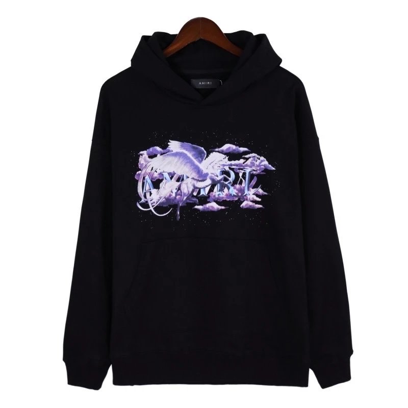 Amiri Hoodie Fashion Brand Sweater Paint-Splashing Style Graffiti Embroidered Hoodie Couple Coat