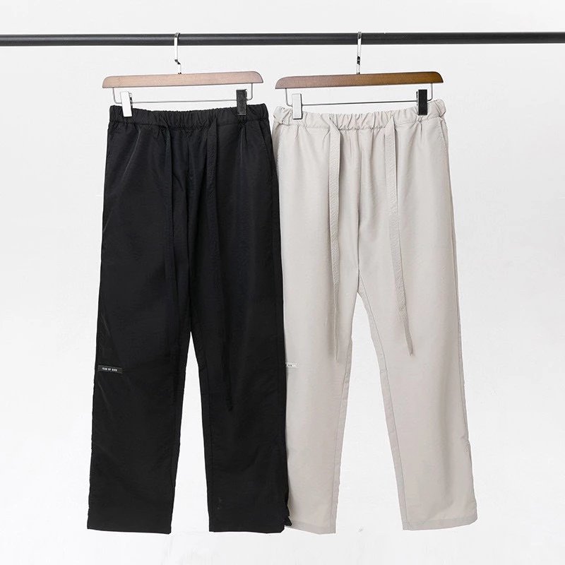 ESSENTIALS Sweatpants Top Version Season 6 Main Line Ribbon Drawstring Velcro High Street Straight Drooping Loose Style American Casual Pants