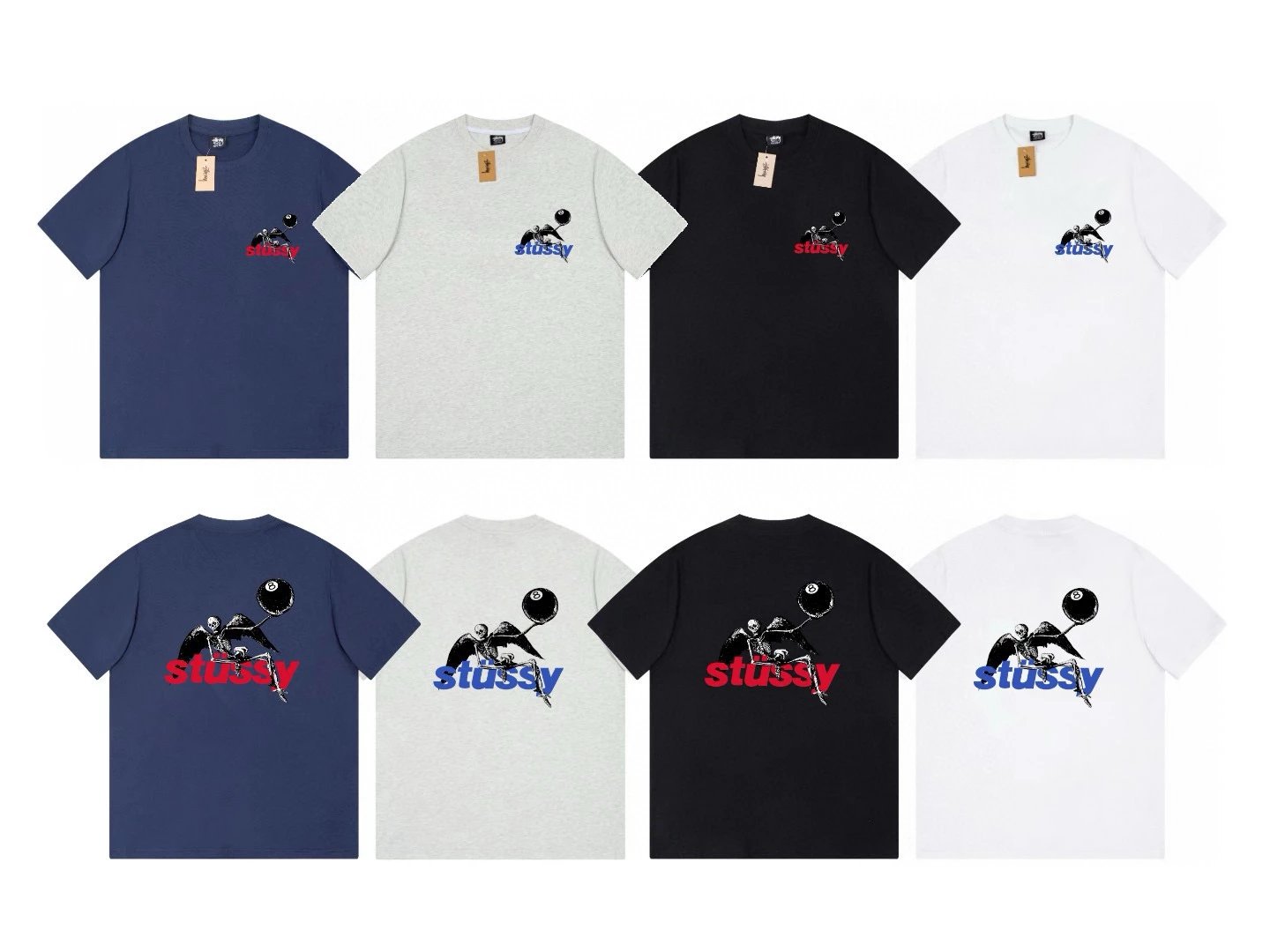 Stussy T-shirt Top Version Maychao2023Joint Fashion Brand Printing Loose Men's and Women's Same High Street Short Sleeve T T-shirt