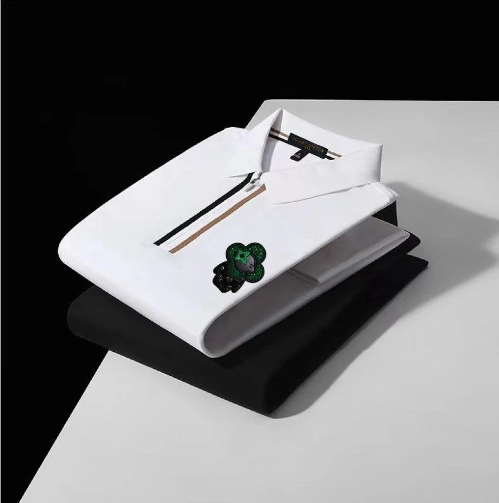 Louis Vuitton LV T-shirt Chest Small Man Pattern Print logoPOLO Short Sleeve Turn-down Collar Shirt Unisex Summer Loose Fit T Business Commuter Short Sleeve Shirt Plus Size