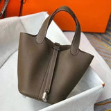 Hermes women's bag Top version Women's Bag21New Handmade picotin Bucket Bag1822Vegetable Basket Bucket Bag Handbag
