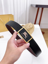 Burberry Belt Top version 【Full Package】New Men's Leather Belt Width4.0cm Double-Sided Imported First Layer Calfskin Full Grain Leather Genuine Goods Quality Original Factory Pin Buckle Letters Rotating Buckle Counter Full Set Gift Box Packaging B Home Be