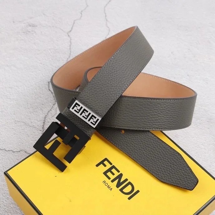 FENDI Belt Top version Belt Men's and Women's Belt Italy Imported Cowhide Leather Pure Original Leather Men's Belt Smooth Buckle Man's Belt3.8cm