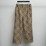 Burberry Sweatpants Plaid Twill Trousers Casual Pants Wide-leg Pants Straight-leg Pants Unisex Long Pants24ss Autumn and Winter New Products
