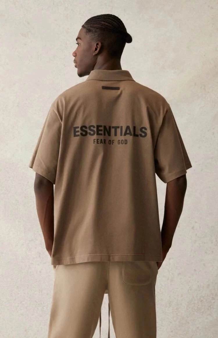 ESSENTIALS T-shirt Top Version Multi-Line Reflective Letter Printing Polo Shirt Short Sleeve T Men's T-shirt