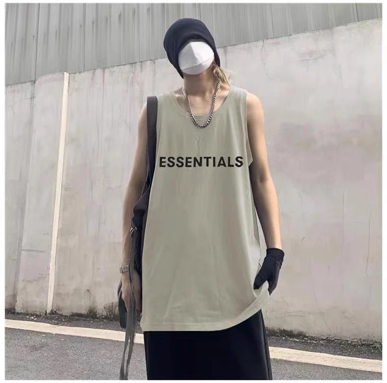 ESSENTIALS T-shirt Top Version Multiline T T-shirt Vest Letter Fashion Brand High Street Bottoming Shirt