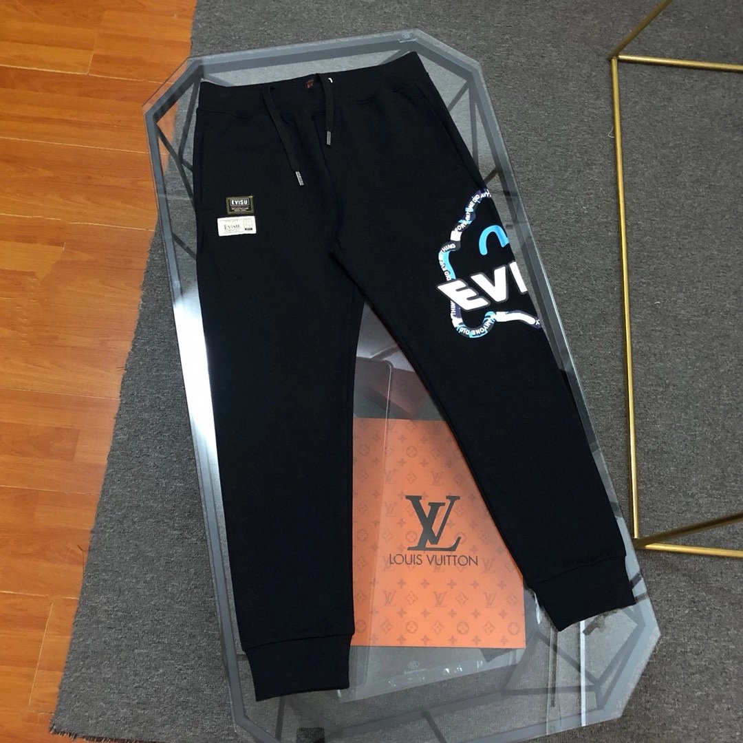 Evisu Sweatpants Top Version Spring and Summer New Men's Graffiti Damo Printed Casual Sweatpants Trousers