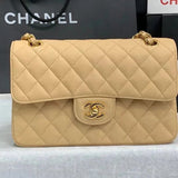 Chanel Women's Bag Top version 【Genuine Goods Leather】CF Original Caviar Ball Grain Cowhide Particles Full Classic CF Small Size23cm Black Gold Black Silver CF Flap Bag Pairs Clog Original Sheepskin Mouth Cover Chain Bag1117CF23cm