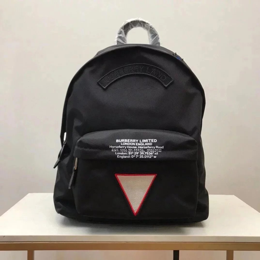Burberry backpack Top version New Triangle Badge Applique Waterproof Material Nylon Material Backpack Unisex Backpack Schoolbag Stylish and Lightweight Bag