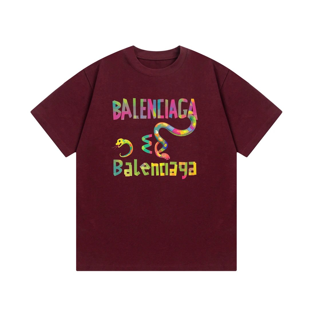 Balenciaga T-shirt 25ss New Pure Cotton Unisex Style T T-shirt OS Loose Fit Base Shirt Top Half Sleeve T-Shirt