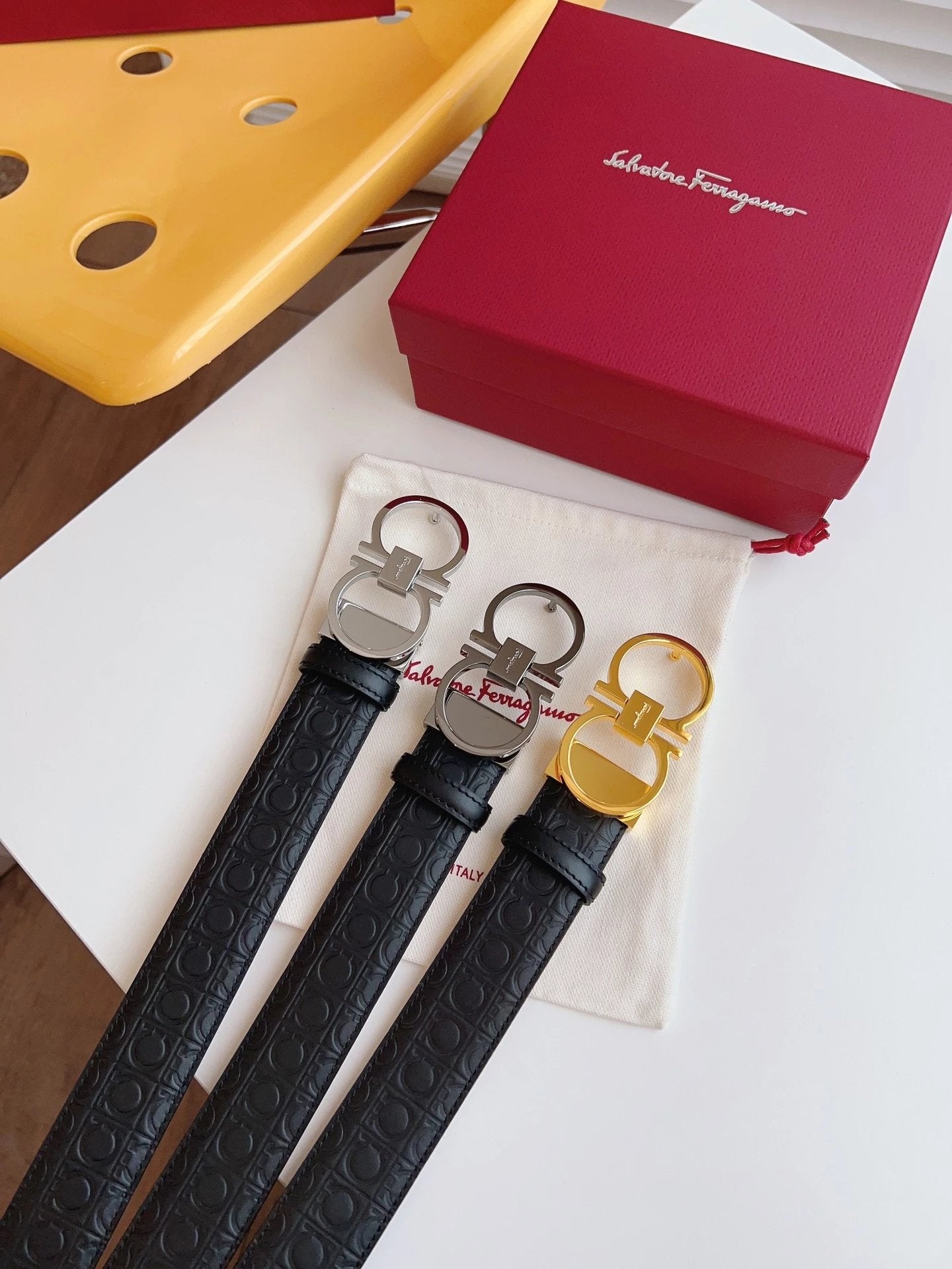 Ferragamo Belt Top version 【Full Package】Belt Width for Men and Women3.5cm Pin Buckle with Chip nfc Anti-Counterfeiting Quality Counter Full Set Packaging Italian Double-Sided Cowhide Matching Boutique Brass Buckle Long and Short Belt Pants Belt