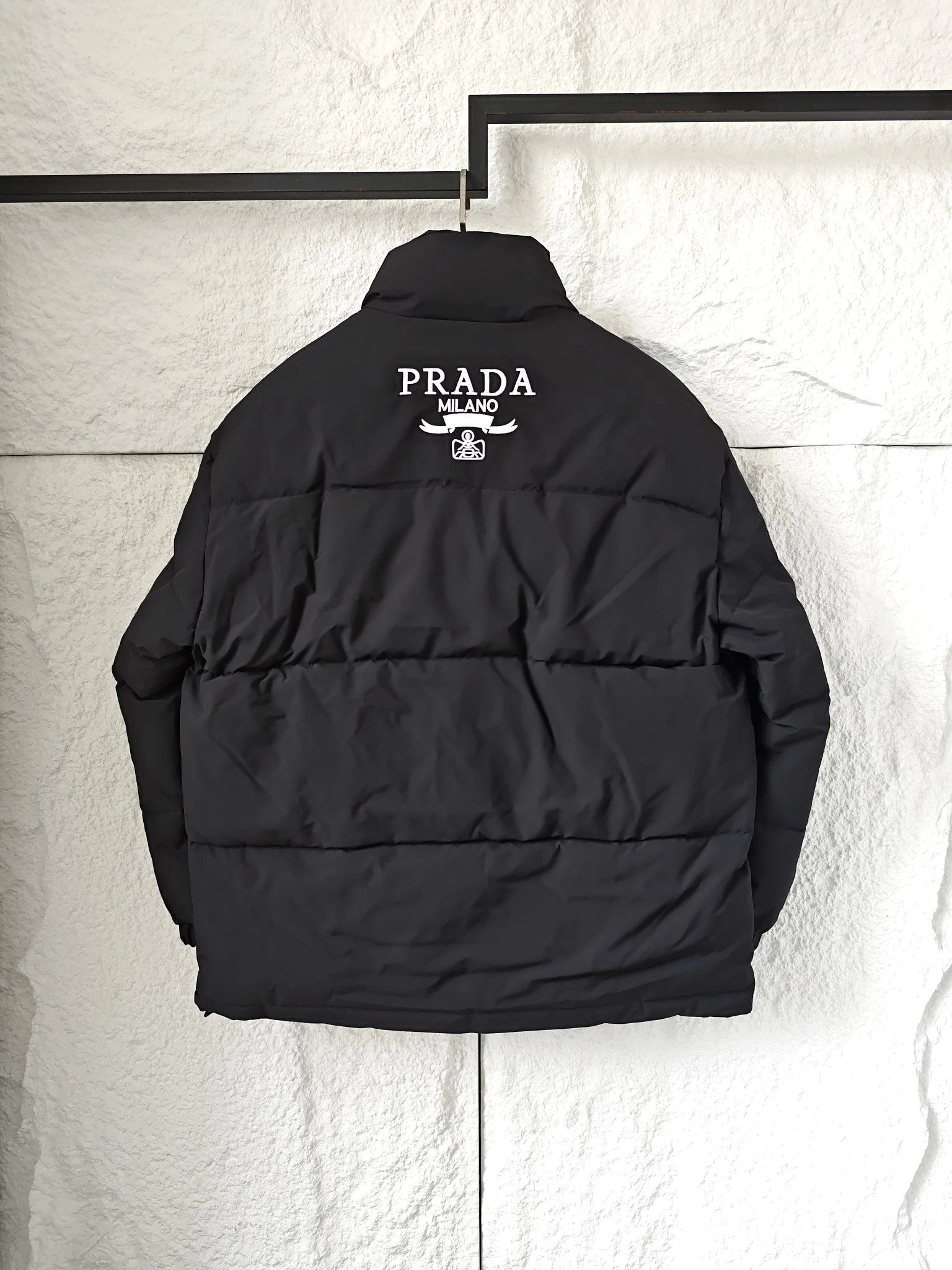 PRADA Jackets Triangle Logo Letter Embroidery Cotton Jacket Unisex Cotton Coat Unisex Winter Warm Sports Casual Loose Versatile