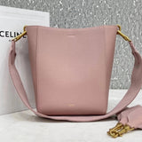 Celine women's bag Top version 【】SangleBucket Small Size Bucket Classic Lychee Grain Surface Cow Leather Wide Shoulder Strap Bucket Bag Shopping Bag Shoulder Women's Corssbody Bag