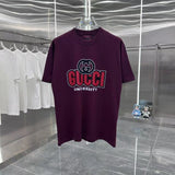 Gucci T-shirt Double-breasted G Large Printing logo round Neck Short Sleeve25ss New Pure Cotton Unisex Style T Casual T-Shirt Base Layer Shirt OS Loose Fit Half Sleeve Top Plus Size