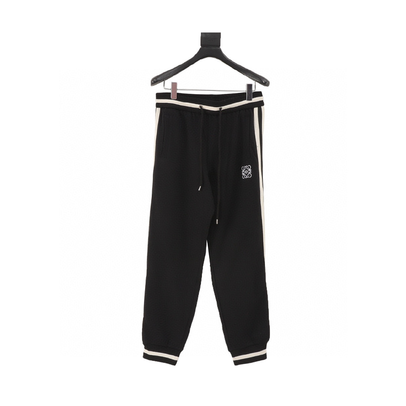 LOEWE Sweatpants 24Fw Color Matching Web Embroidery Suit Trousers for Men and Women