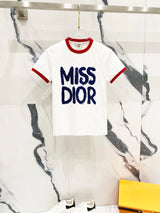 Dior T-shirt Front Direct Spray Letter Print logo round Neck Short Sleeve25ss New pure cotton T Women's T-shirt OS Loose Fit Base Shirt Top Half Sleeve T-Shirt
