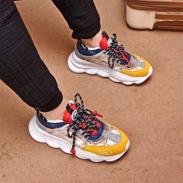 Versace Chain Reaction shoes Vasaki Couple Shoes Dad Shoes Platform Men's Hight Increasing Shoes Trendy All-Match Sports Casual Shoes for Women cf27